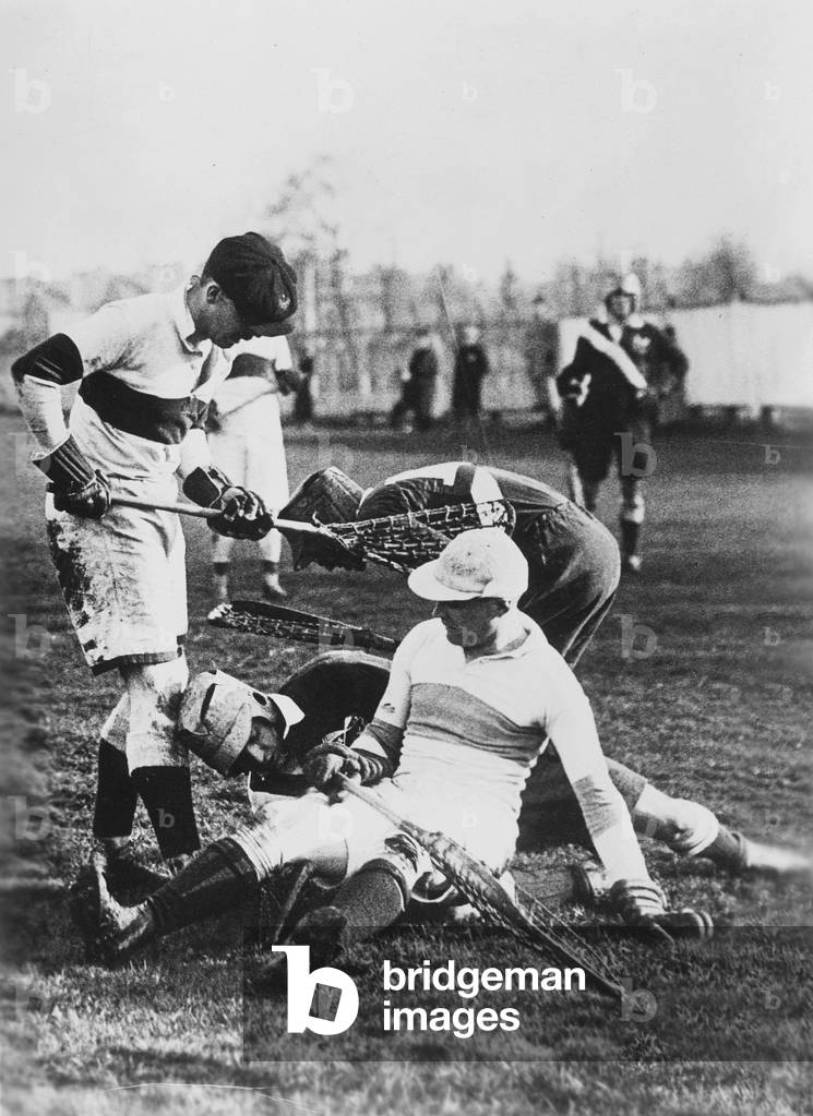 Seniors championship in lacrosse, 1933 (b/w photo)