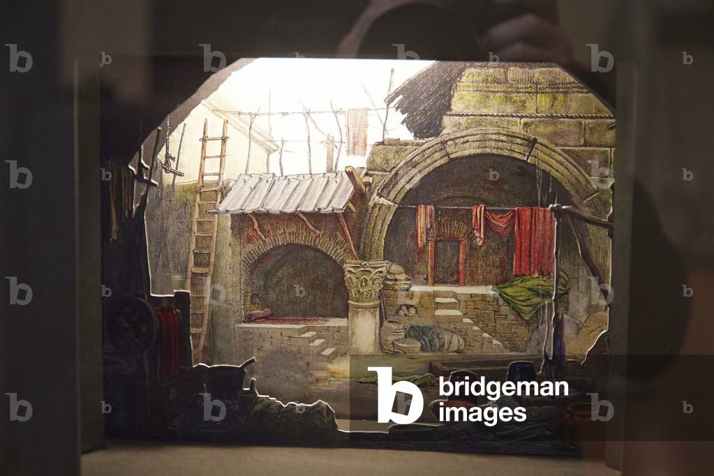 Richard Strauss Institute, models for stage sets, Die Frau ohne Schatten, first act, second scene, 2014 (photo)