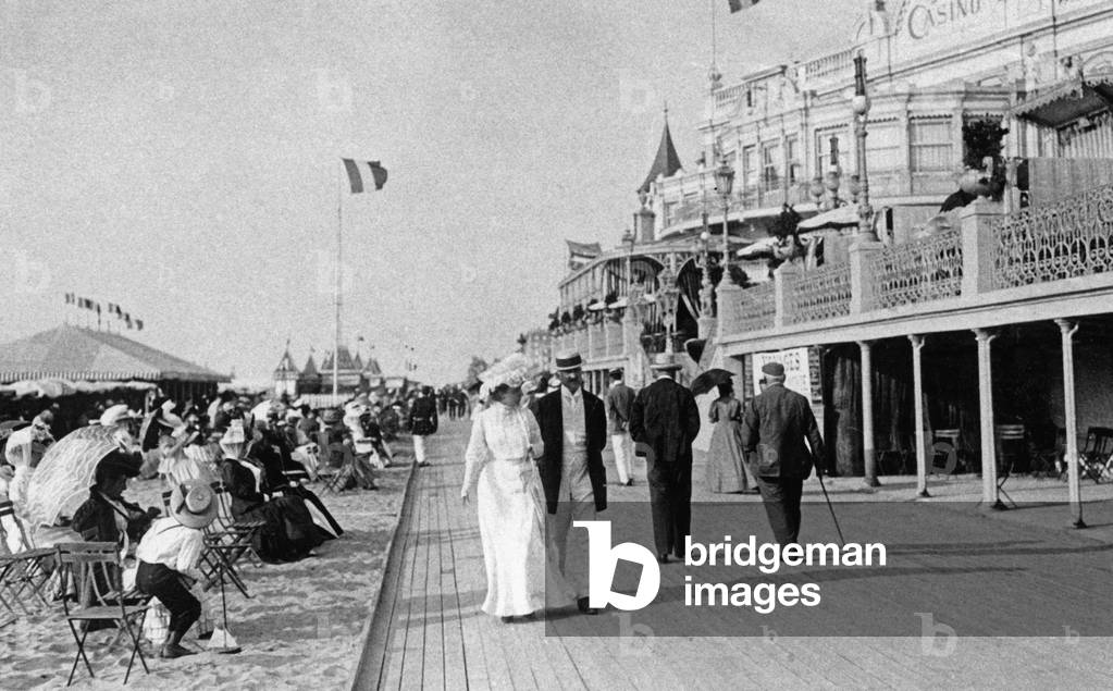 Vacationers in the beach resort Trouville