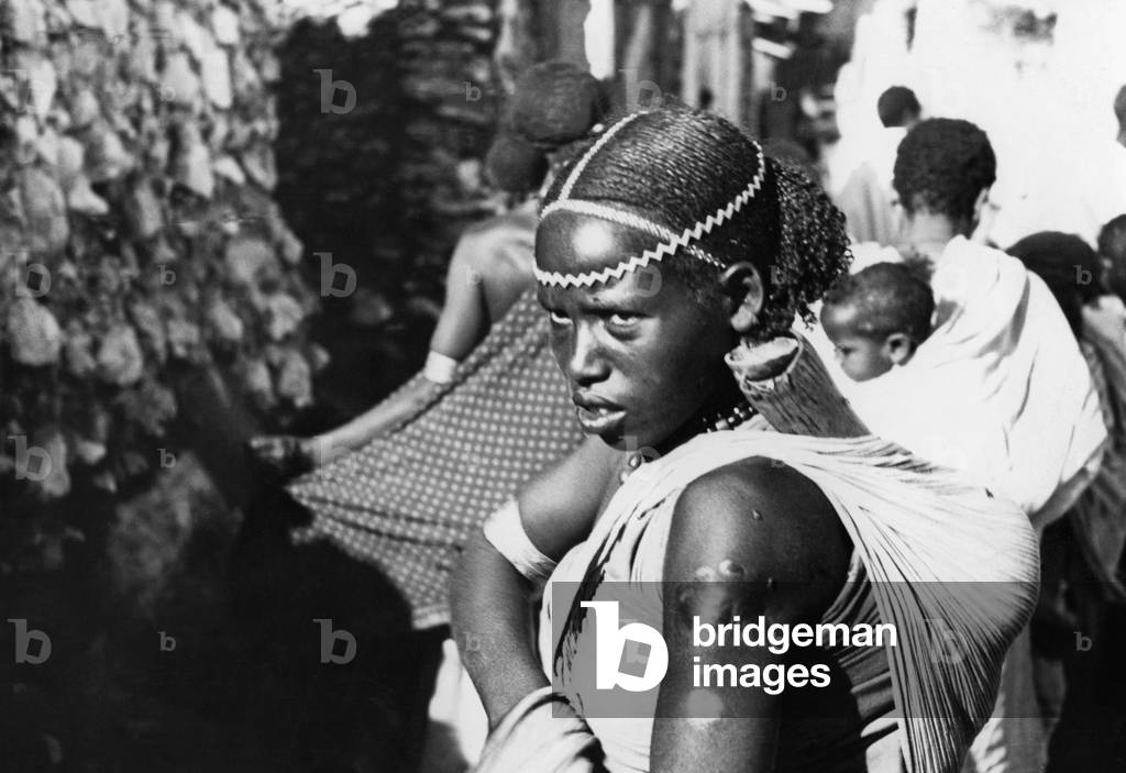 Girl from the Oromo tribe, 1935 (b/w photo)