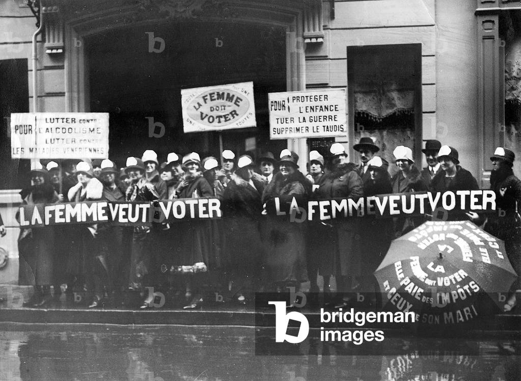 Demand for women's suffrage, 1926 (b/w photo)