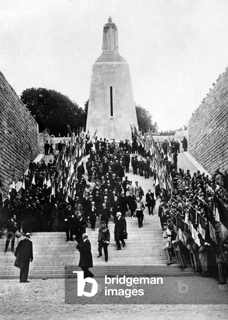 Inauguration of the WWI monument at Verdun, 1929 (b/w photo)