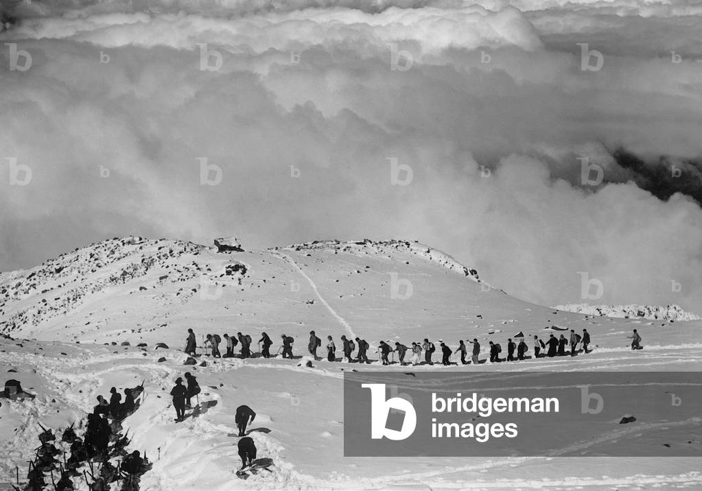 Ascent of the Tete Rousse, 1934 (b/w photo)