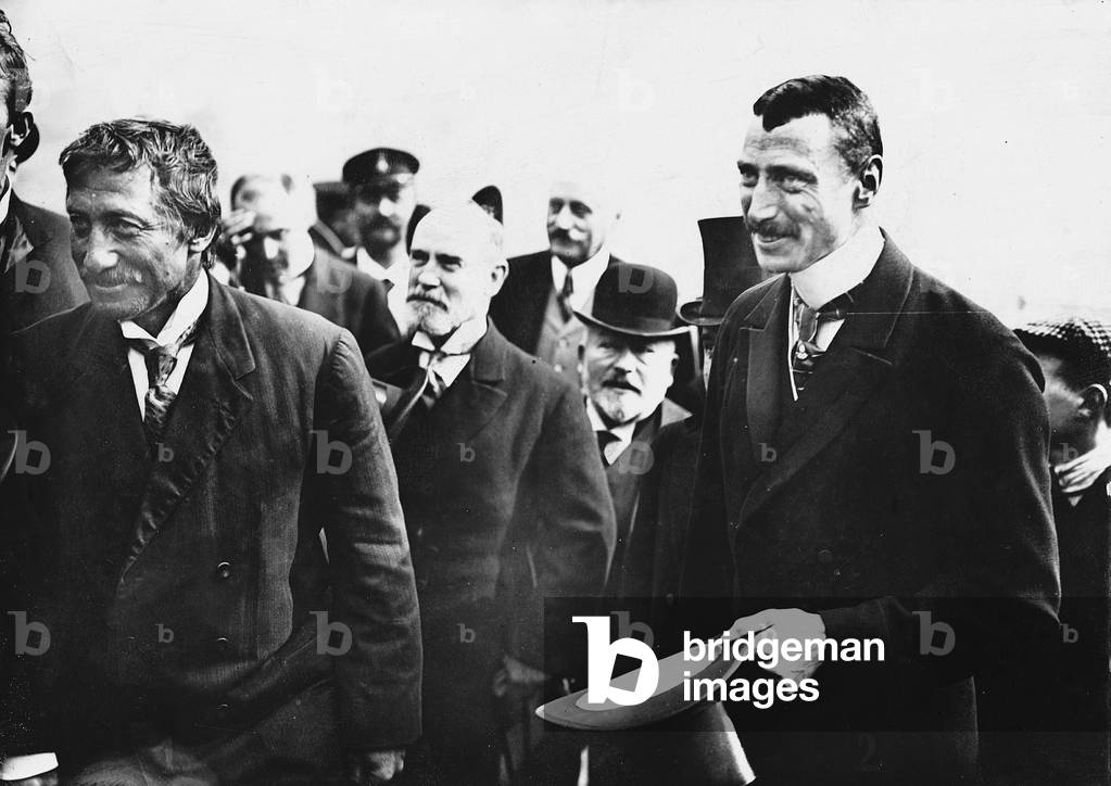 Frederick Cook with the Crown Prince Christian of Denmark (b/w photo)