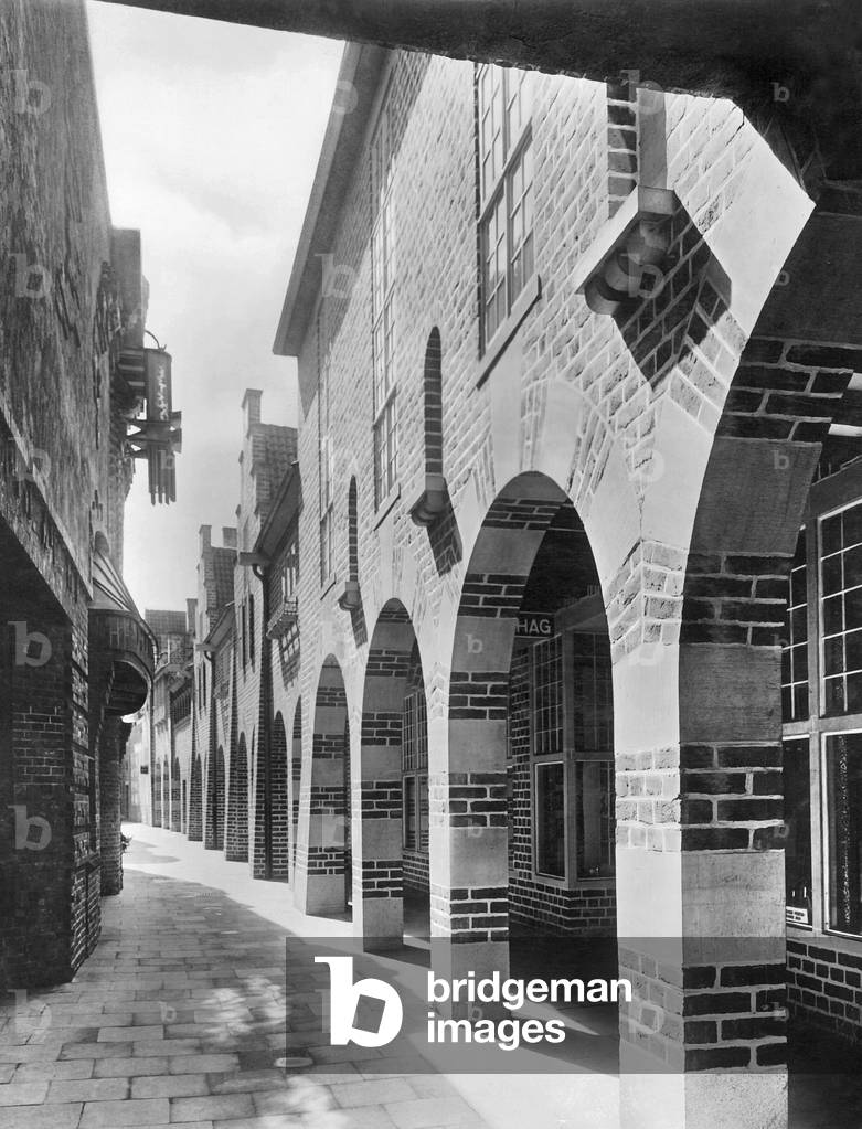 Hag House in the old town of Bremen (b/w photo)