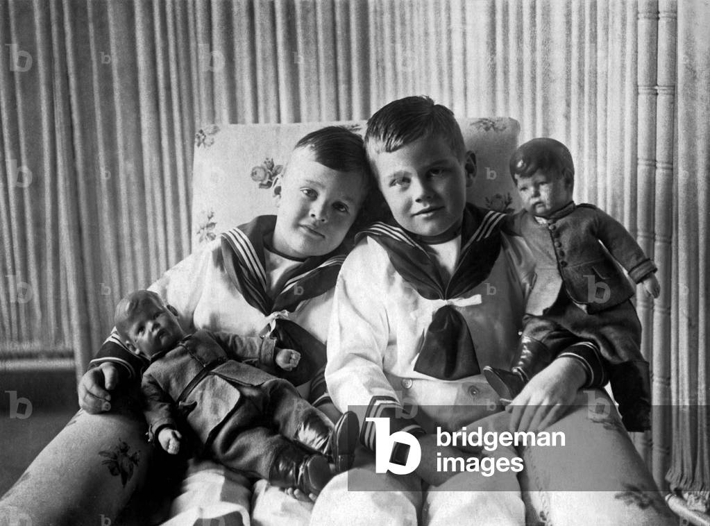 Frederick and Ludwig of Mecklenburg Schwerin, c.1905 (b/w photo)