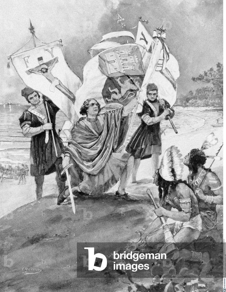 Christopher Columbus landing in America, 1492