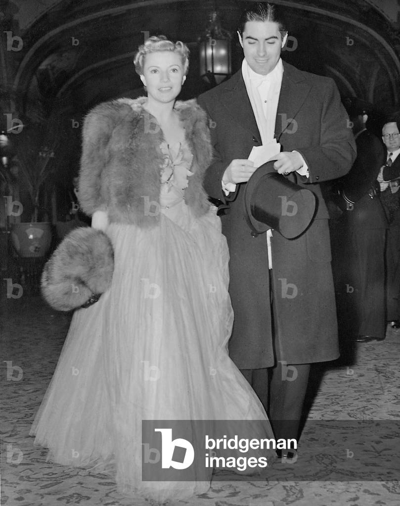 Annabella and Tyrone Power, 1939 (b/w photo)