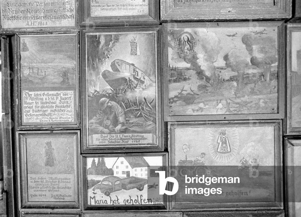 Votive offerings in Altötting, 1974 (b/w photo)