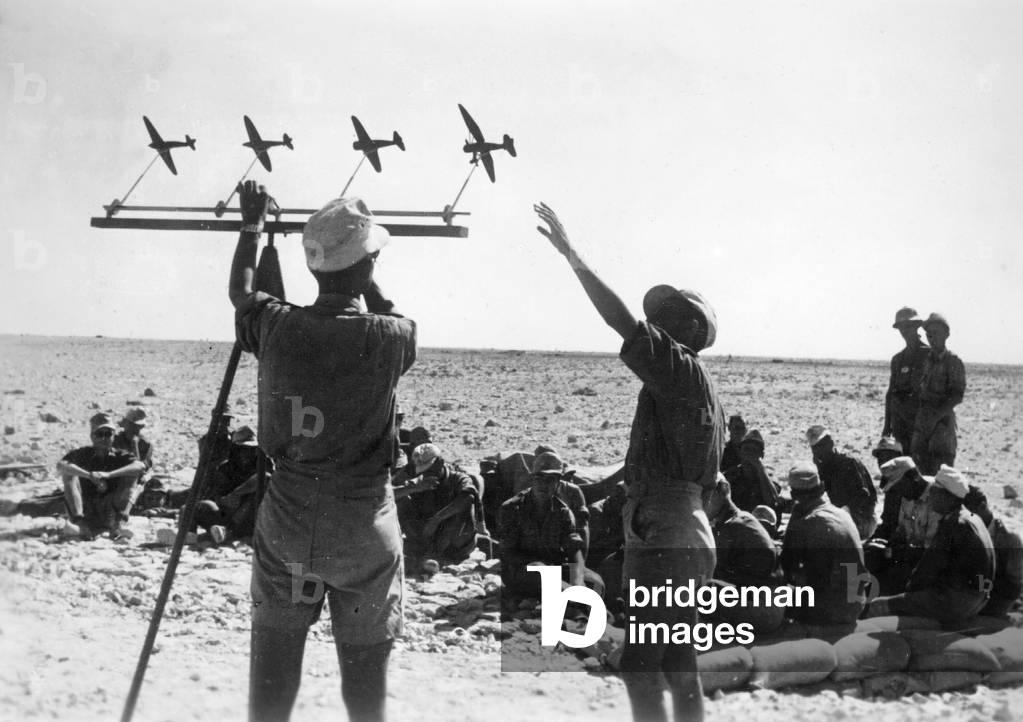 Lessons in Plane Recognition for the German Africa Corps, 1941 (b/w photo)
