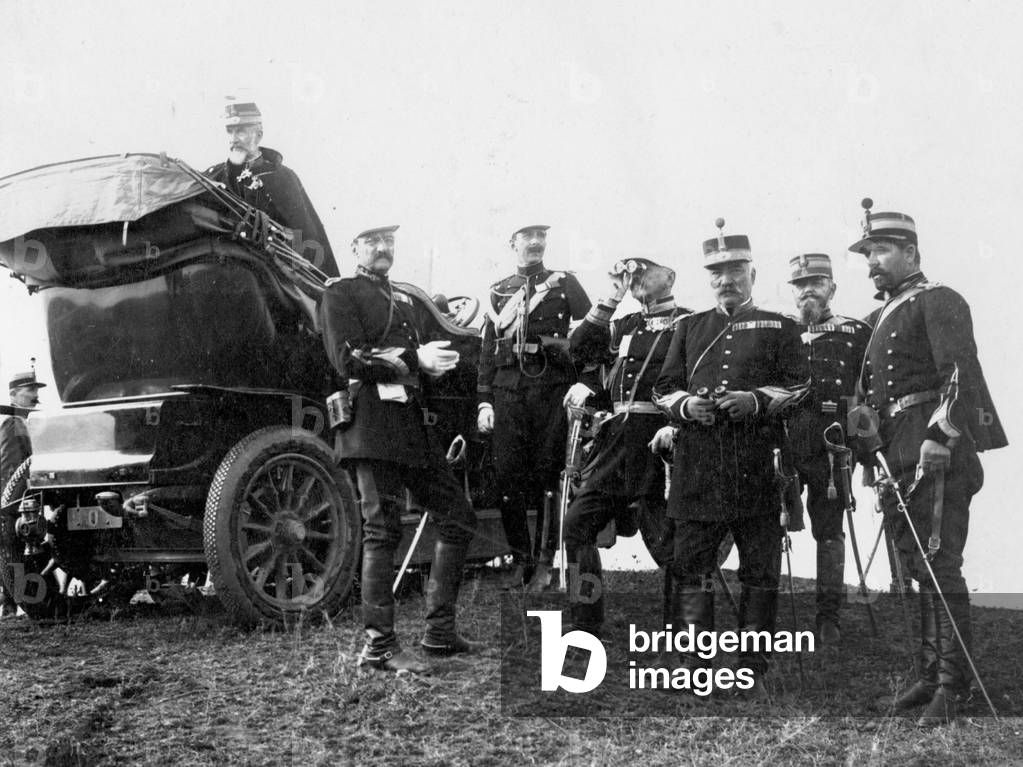 King Carl I of Romania with his staff, 1913 (b/w photo)