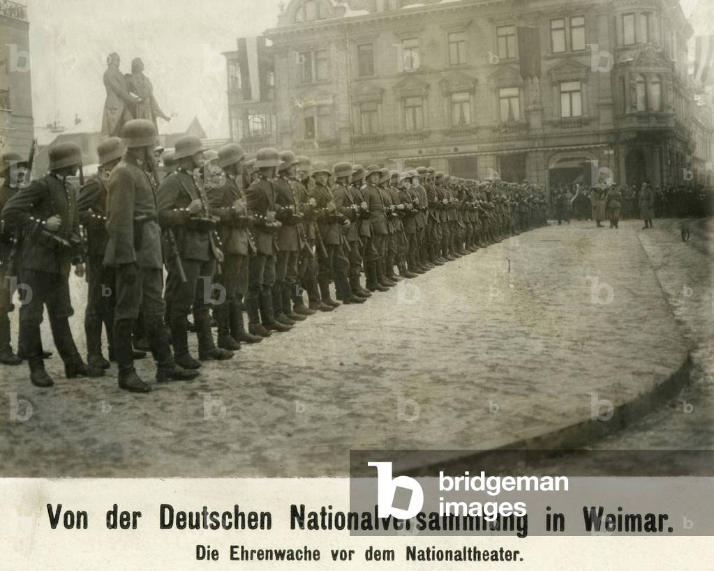 Honorary guard in front of the National Theater, 1919