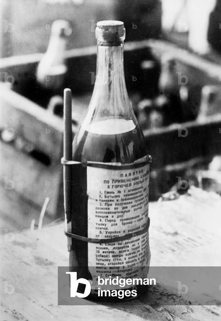 Russian firebomb, 1941 (b/w photo)