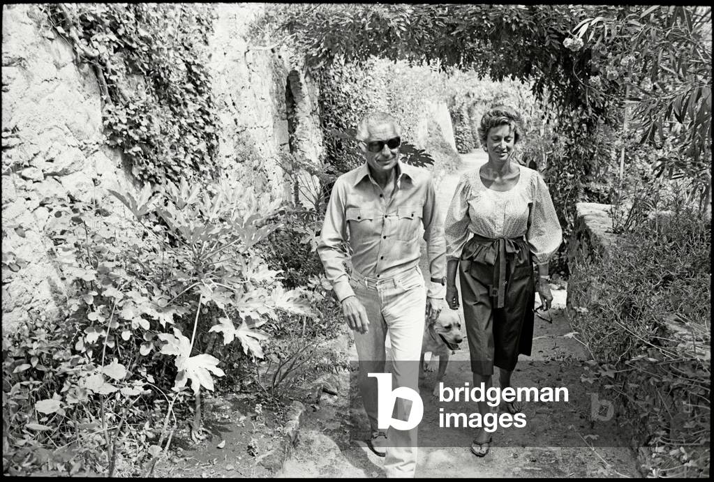 Marella and Gianni Agenelli in Corsica, 1975 (b/w photo)