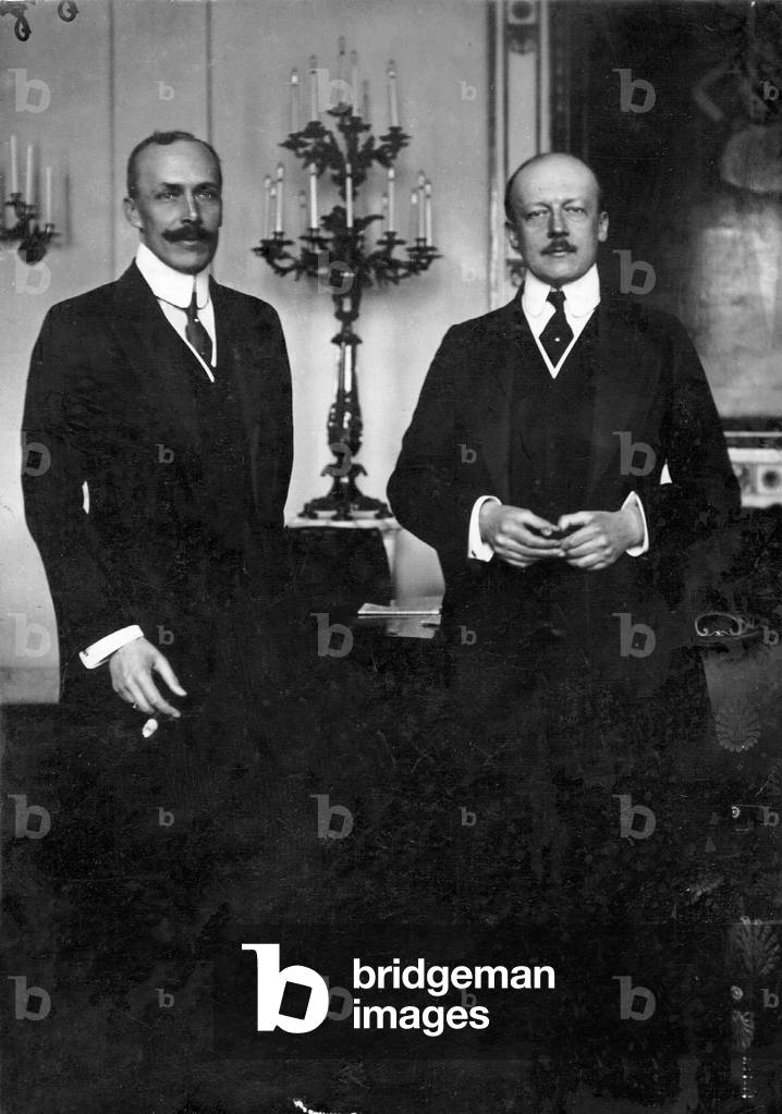 Prince zu Wied and Count Leopold Berchtold, 1914 (b/w photo)