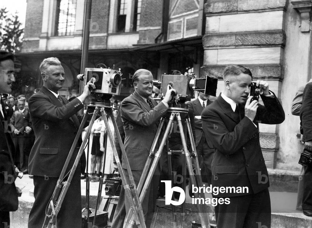 Wieland Wagner at the opening of the festival in Bayreuth, 1934 (b/w photo)