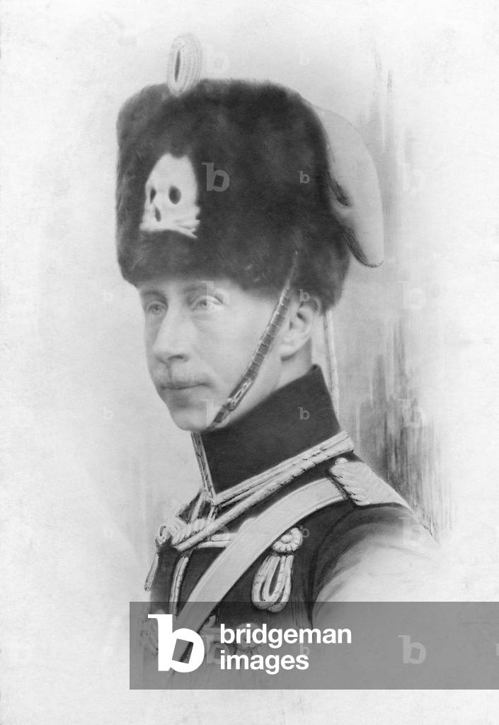 Wilhelm of Prussia as a Totenkopf hussar, 1912 (b/w photo)