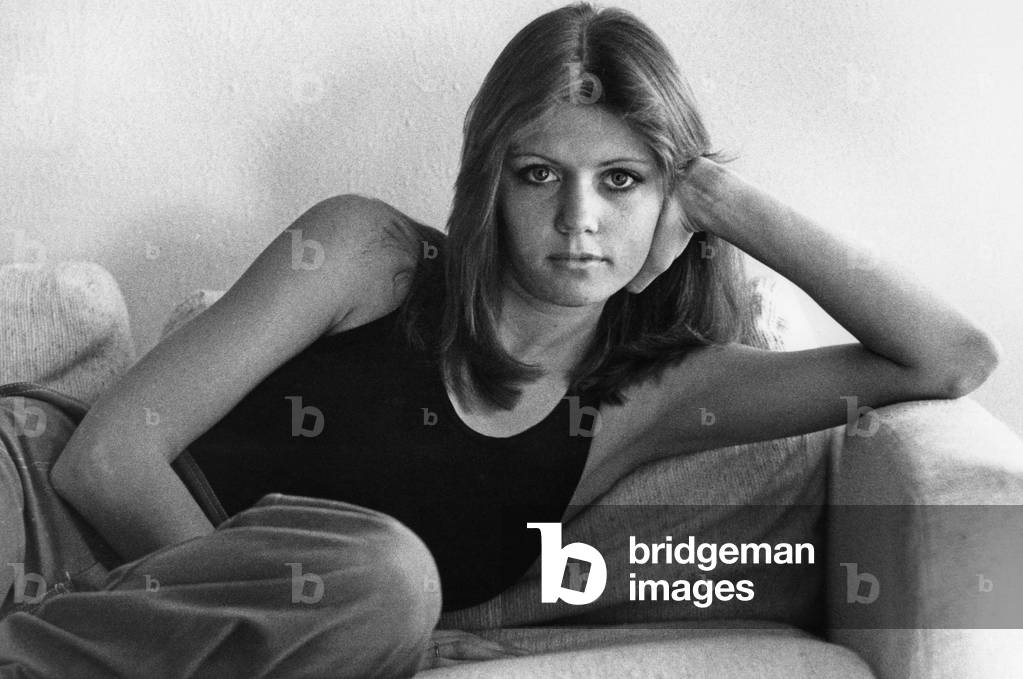 Portrait of a girl, 1970-99 (b/w photo)