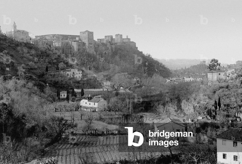Granada with the Alhambra, 1899 (b/w photo)
