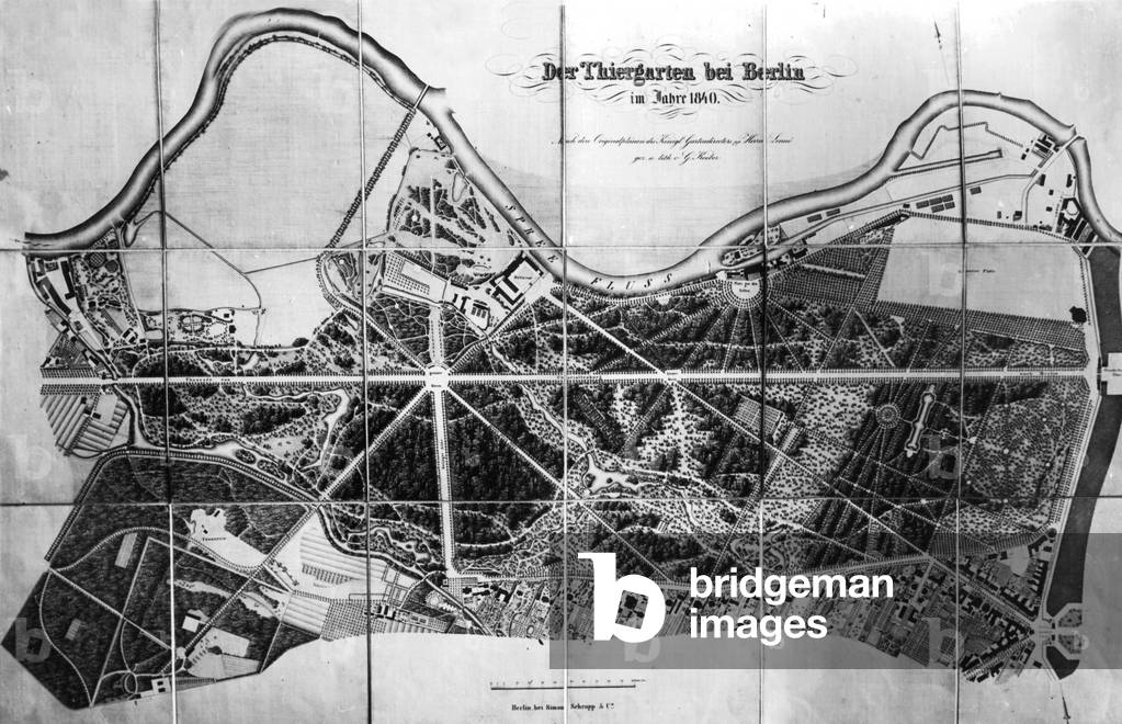 Plan of the Berlin Tiergarten from the year 1840