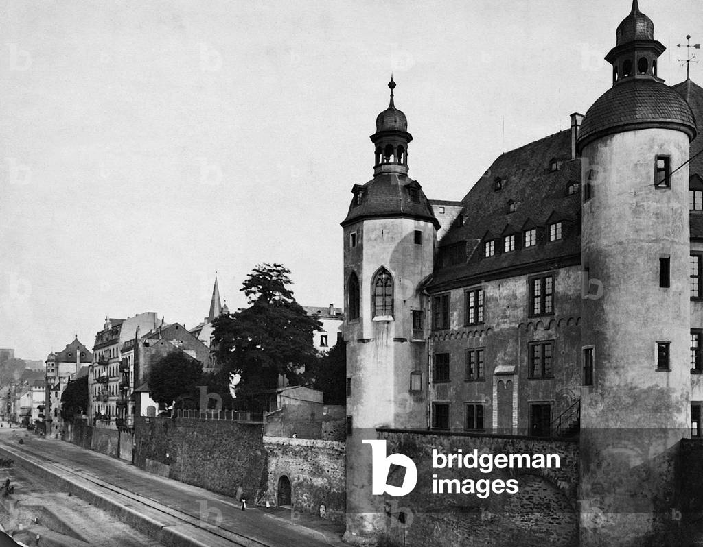 Old castle in Koblenz, 1925 (b/w photo)