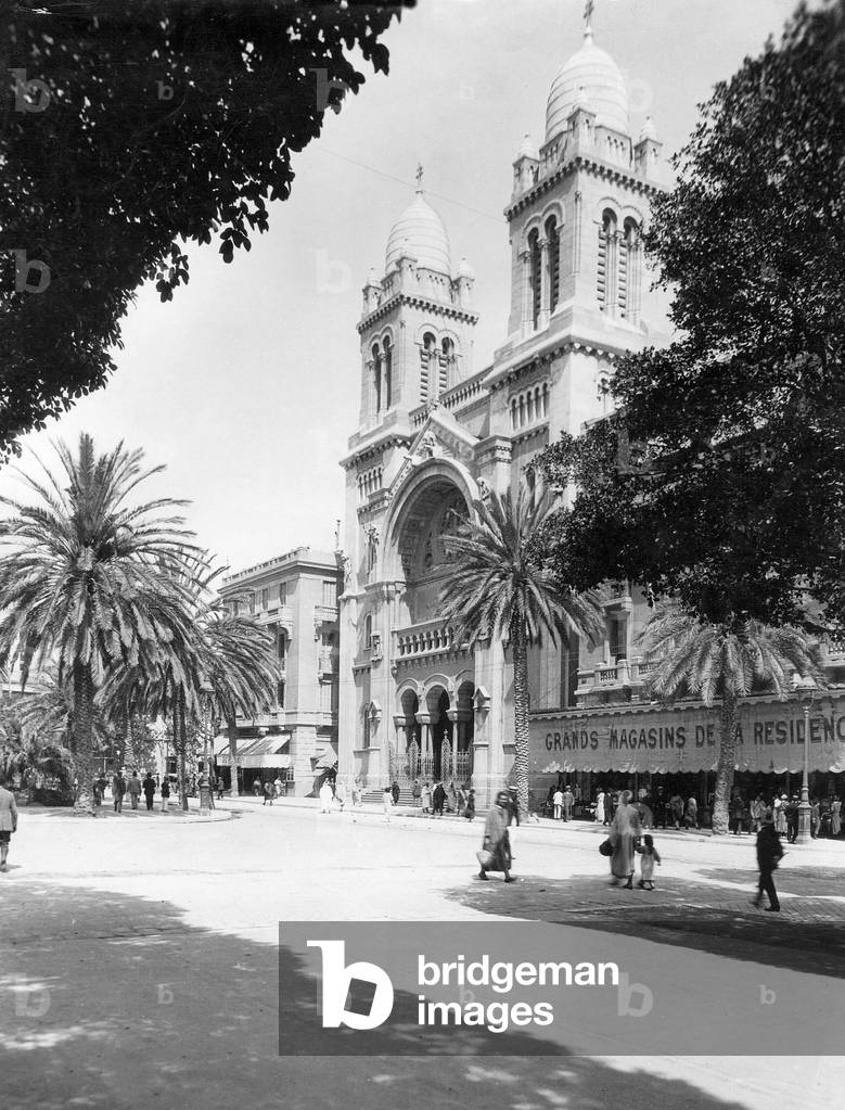 Cathedral of Tunis, 1935 (b/w photo)