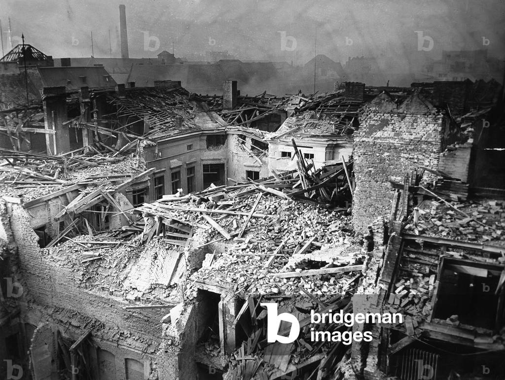 Air-Raid Damage in Berlin, 1943 (b/w photo)