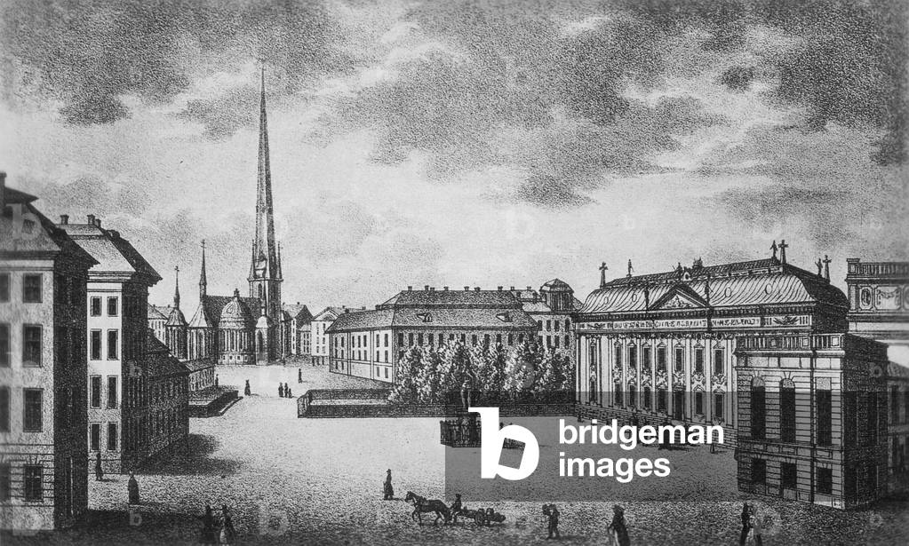 The Riddarhustorget in Stockholm, 1836 (b/w photo)