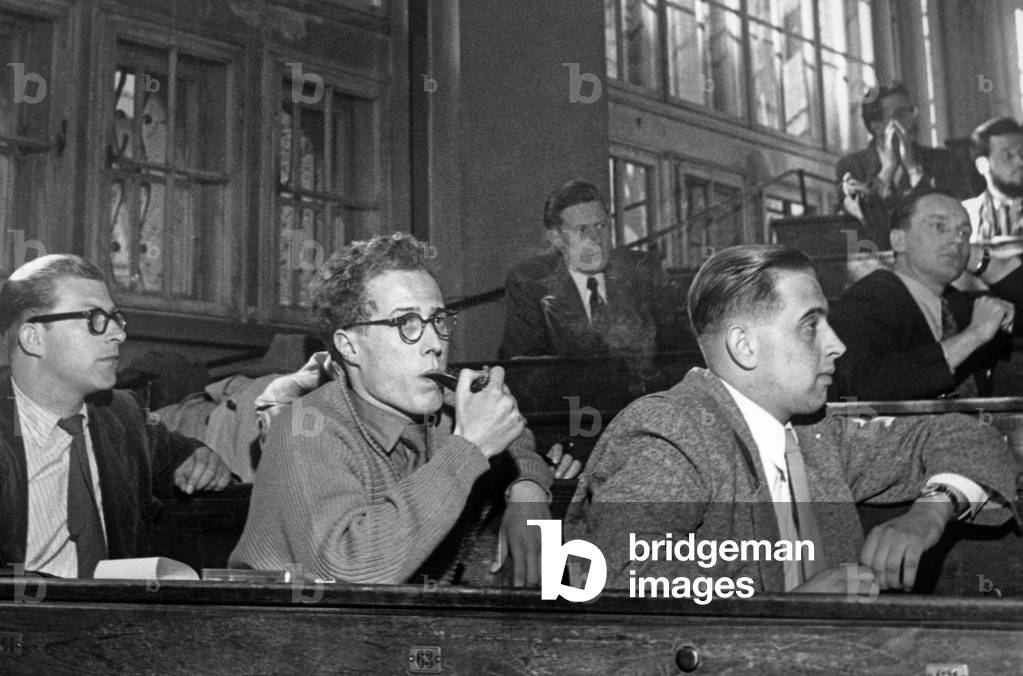 Students at the University of Munich, 1954 (b/w photo)