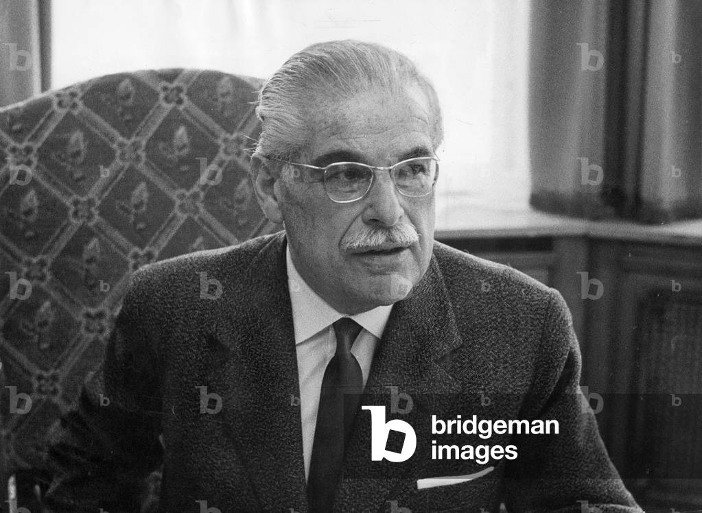 Gustav Schickedanz, manager and founder of the Versandhauses Quelle, 1960 (b/w photo)
