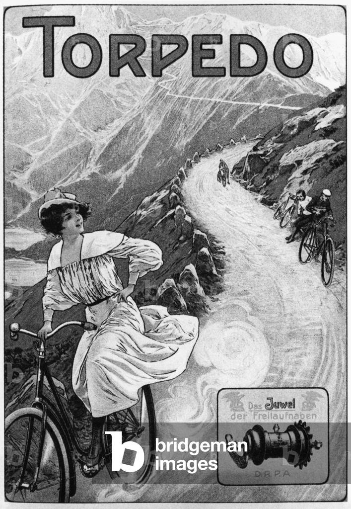 Promotional poster of the Torpedo-Freilaufnabe, around 1904