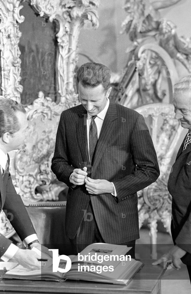 Belgian state visit to Munich, 1971 (b/w photo)