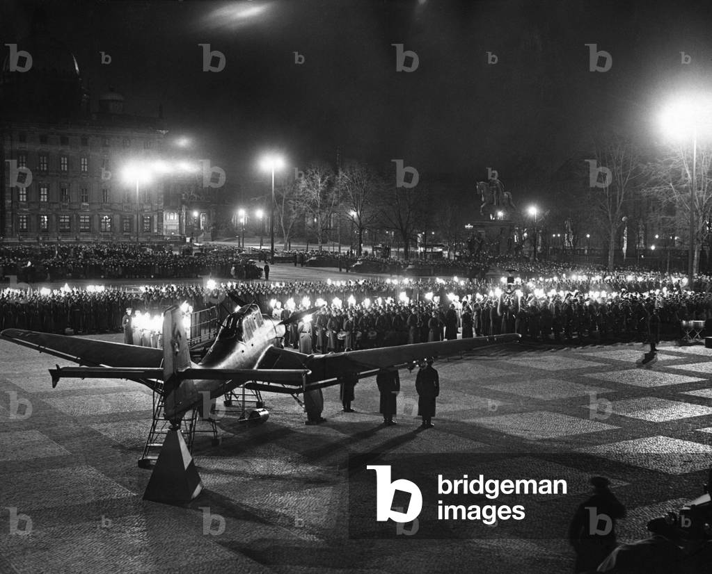 Great tattoo in Berlin, 1938 (b/w photo)