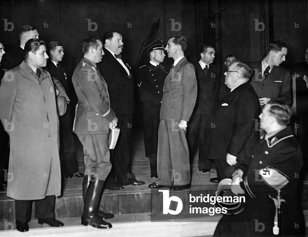 Lippert, Heinrich George, Joseph Goebbels, Baumgarten, Steeg, 1938 (b/w photo)