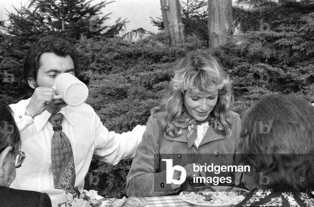 The wedding of Hans-Jürgen Bäumler, 1974 (b/w photo)