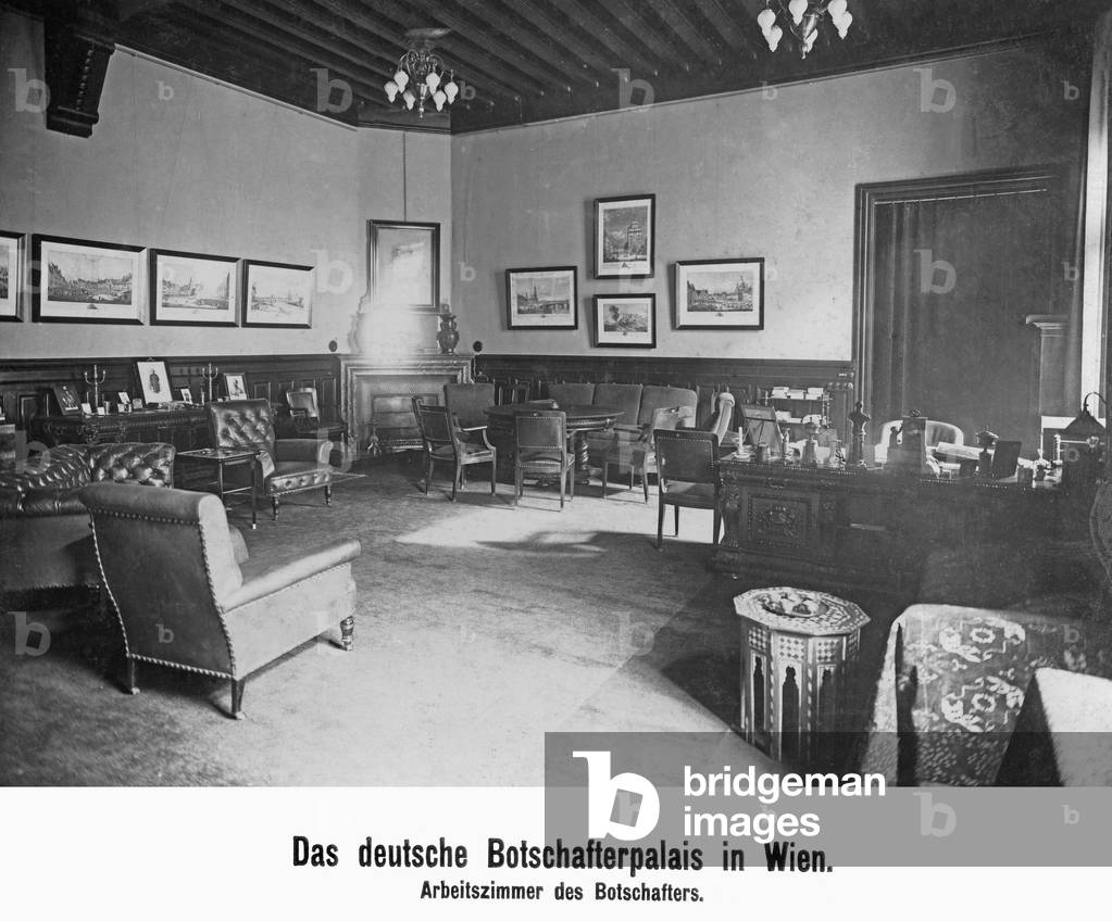 Study of the German Ambassador in Vienna, 1908 (b/w photo)