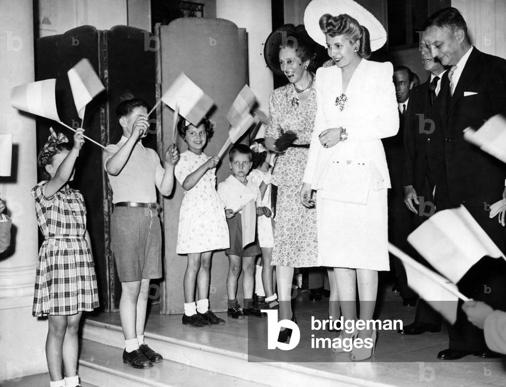 Argentine politician and First Lady Eva Peron visiting Paris during her 