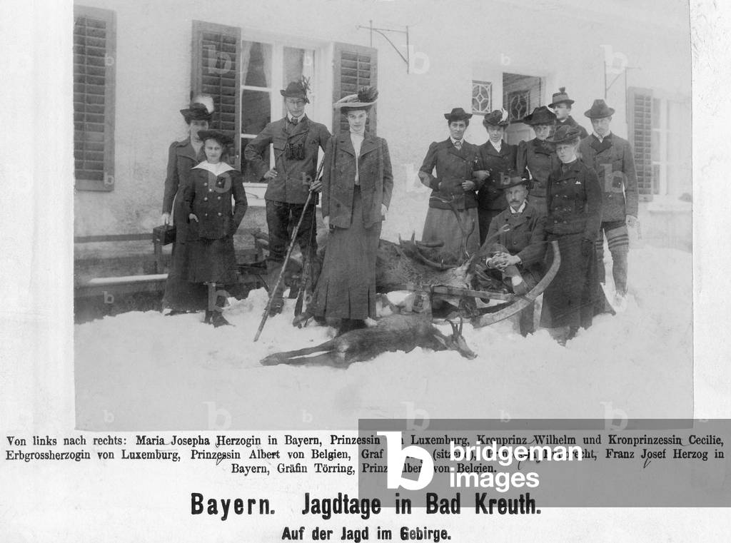 Hunting party in the Bavarian Bad Kreuth, 1905