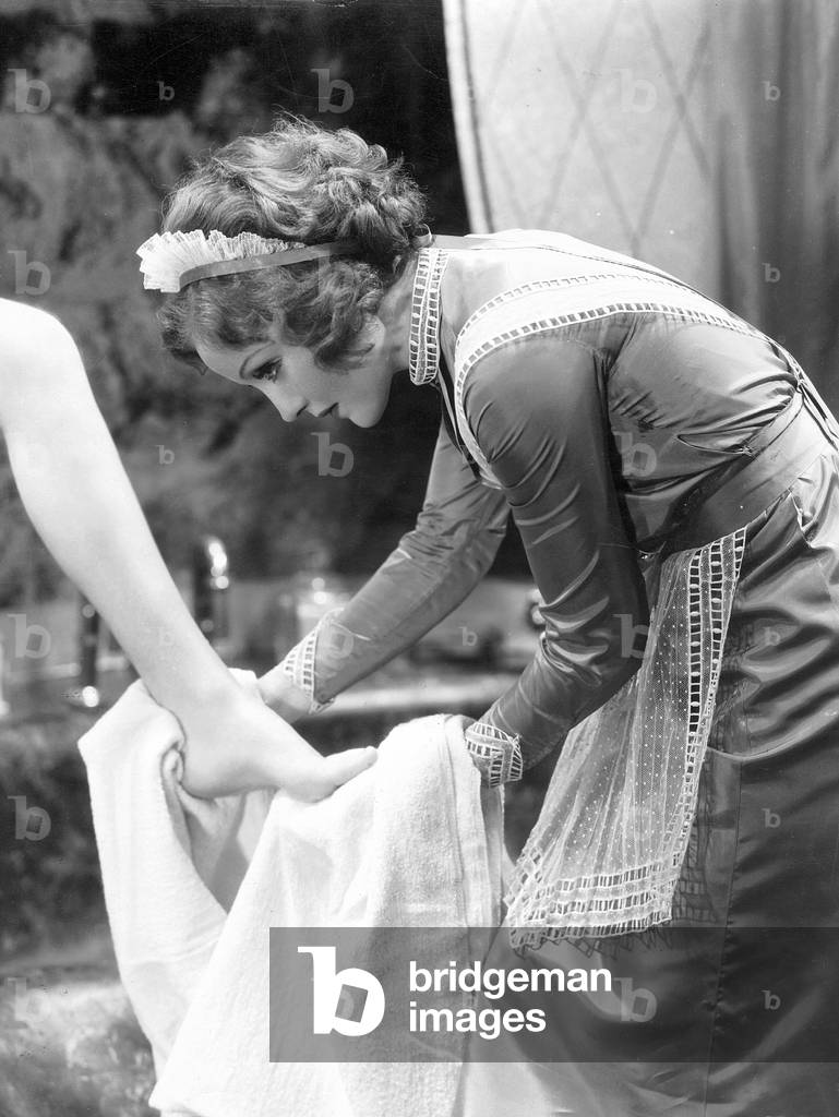 Servant girl. (b/w photo)