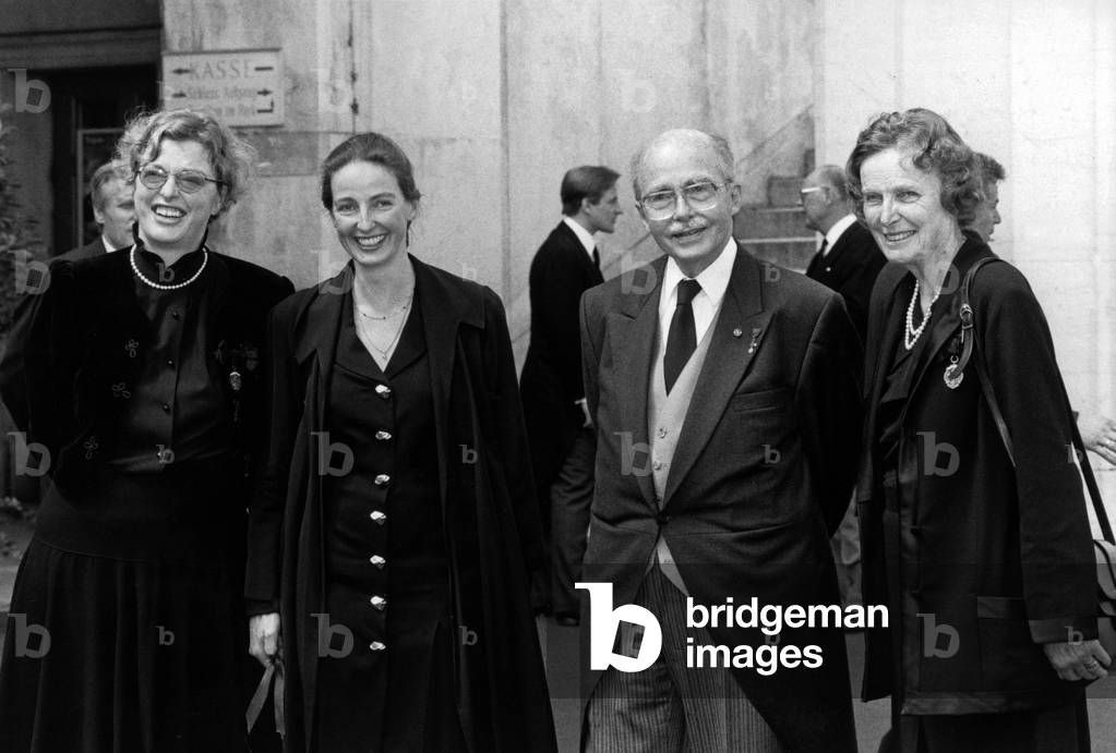 Otto of Habsburg with his wife Regina and 2 of their daughters 1998
