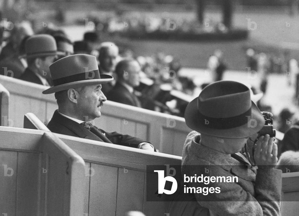 Andre Francois-Poncet at the horse races, 1933 (b/w photo)