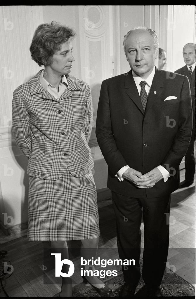Birthday Party of FDP party chairman Walter Scheel, here with his wife Mildred, Bonn, July 1969 (b/w photo)