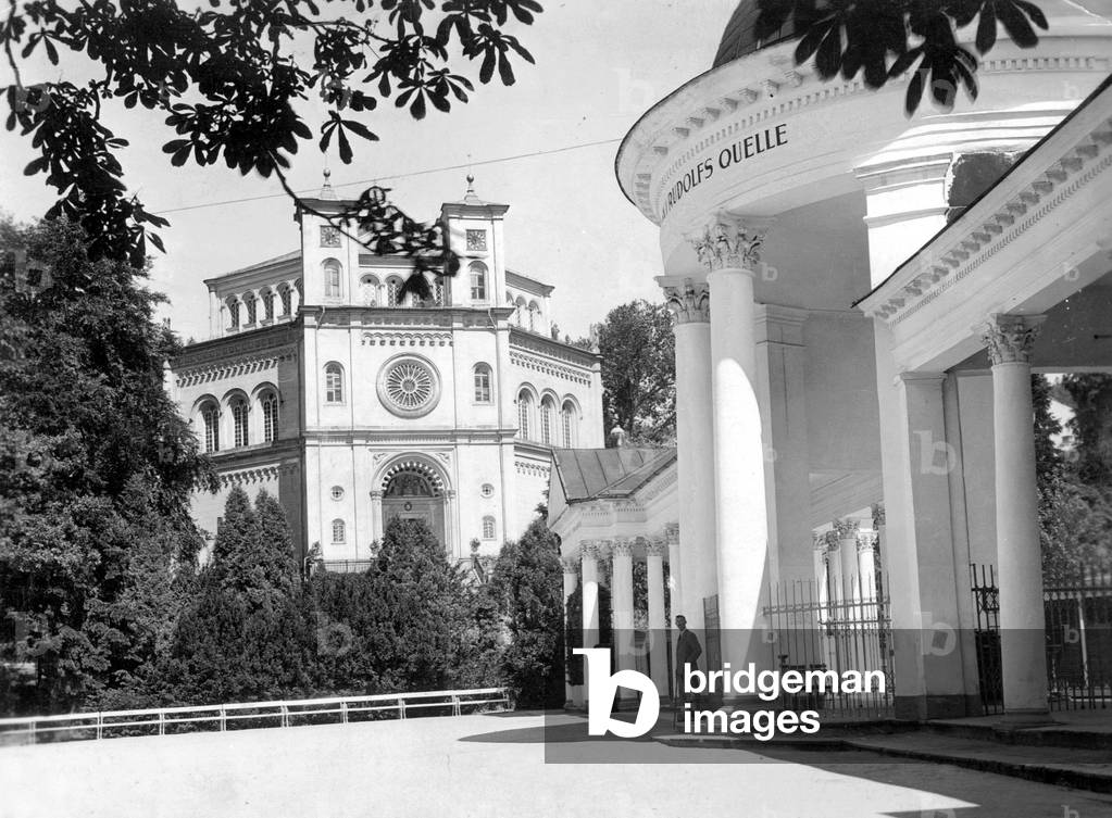 Rudolf's Spring in Marianske Lazne (b/w photo)