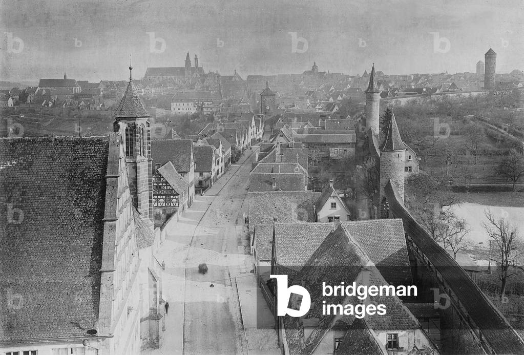 City View of Rothenburg ob der Tauber, 1917 (b/w photo)