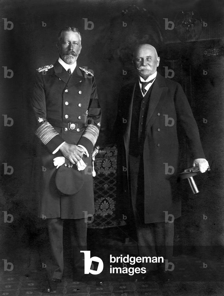 Prince Henry of Prussia with Ferdinand Graf Zeppelin, 1912 (b/w photo)