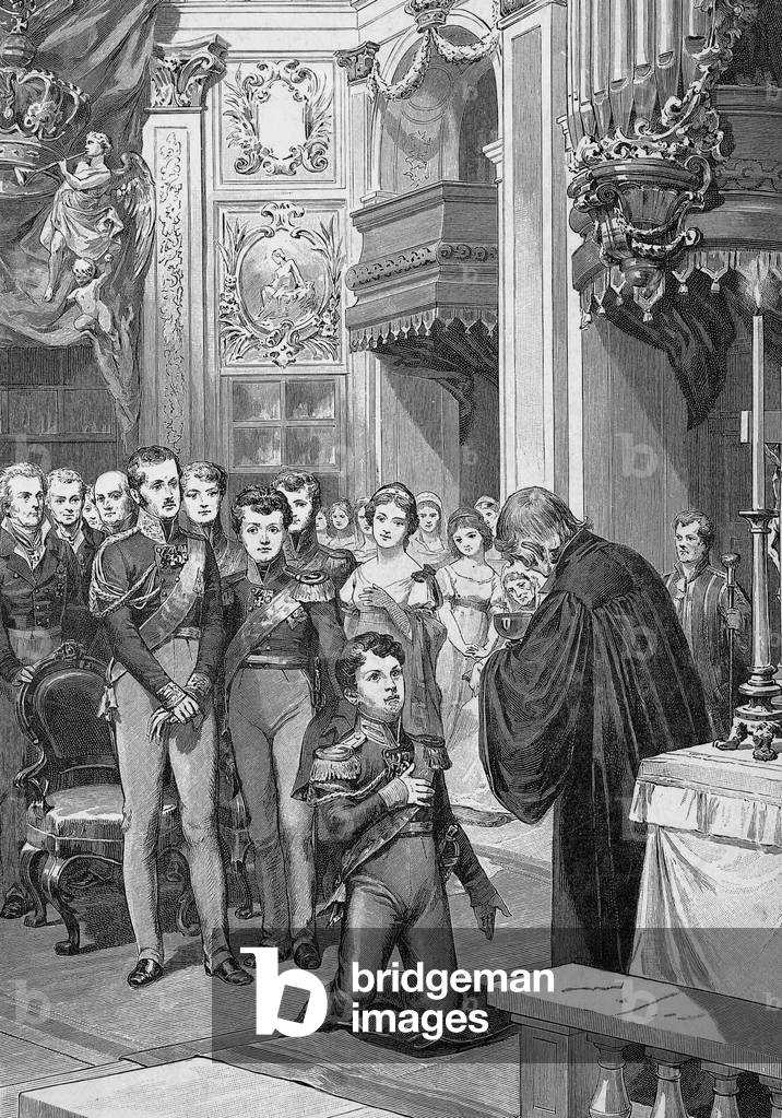 Confirmation of Prince Wilhelm von Preussen (b/w photo)
