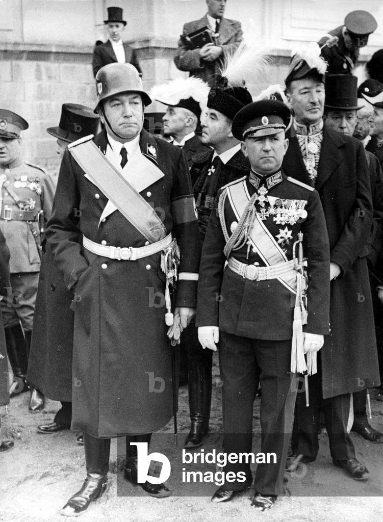 Konstantin Freiherr von Neurath at the memorial service of Ataturk (b/w photo)