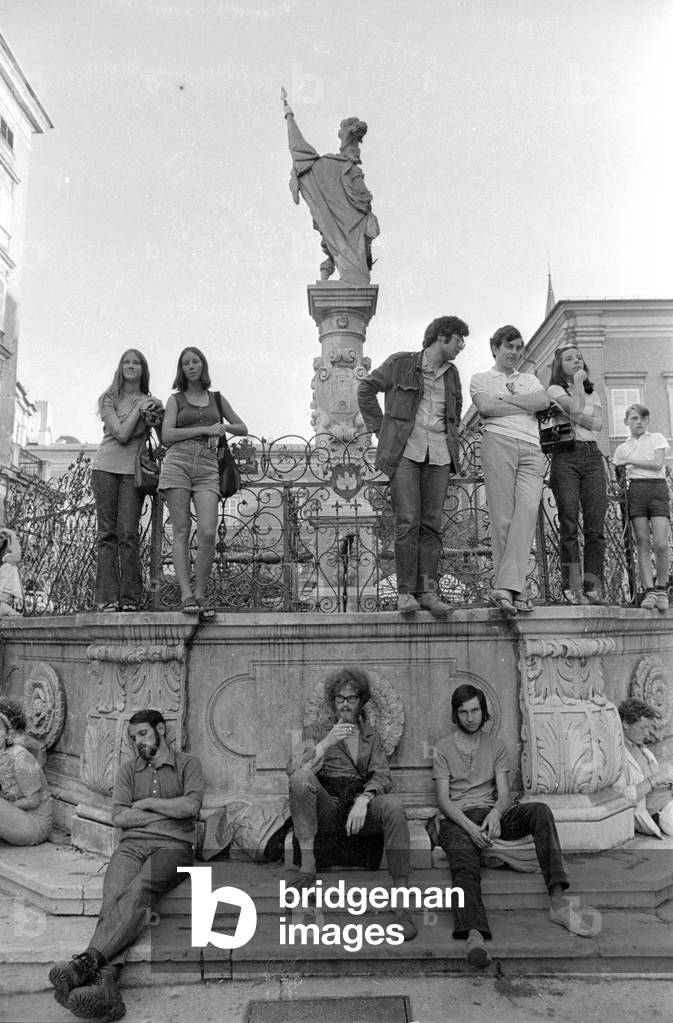Salzburg at the time of the festival, 1971 (b/w photo)