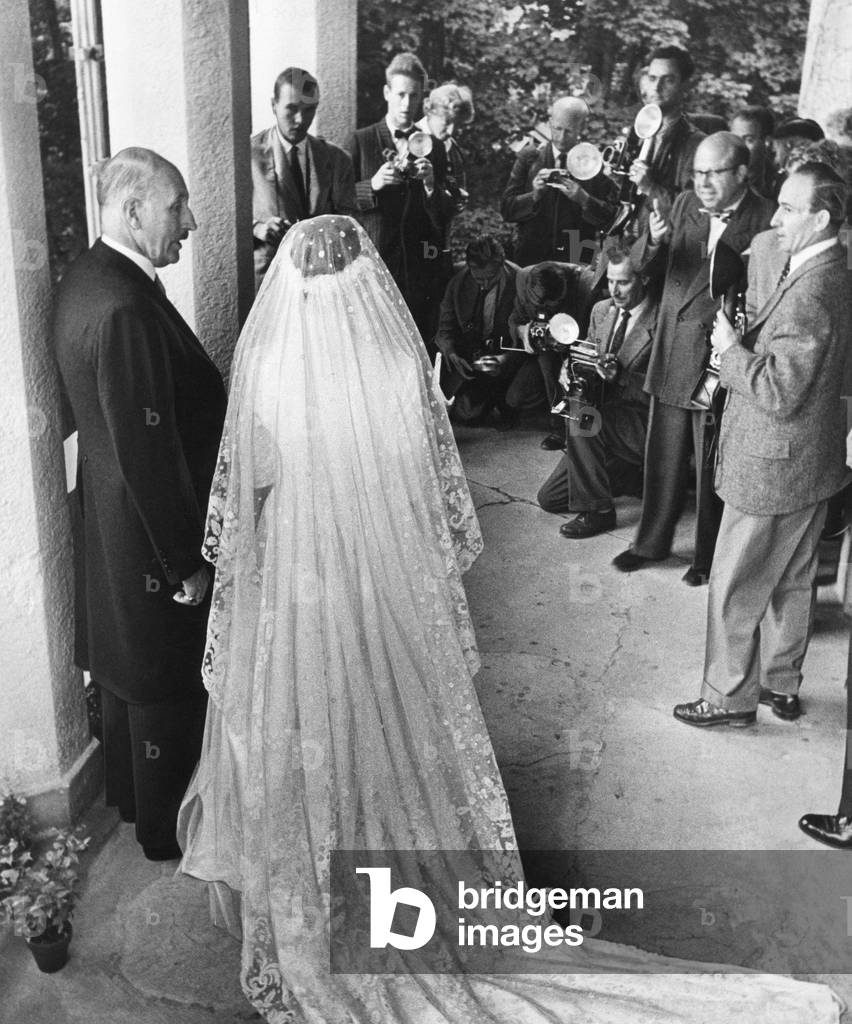 Charlotte von Habsburg and George of Mecklenburg, 1956 (b/w photo)
