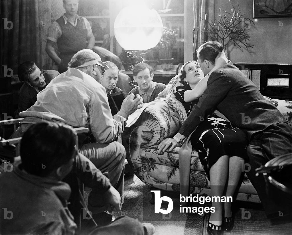 Karl Ritter and Lida Baarova at the filming of the 'Patriots', 1937 (b/w photo)